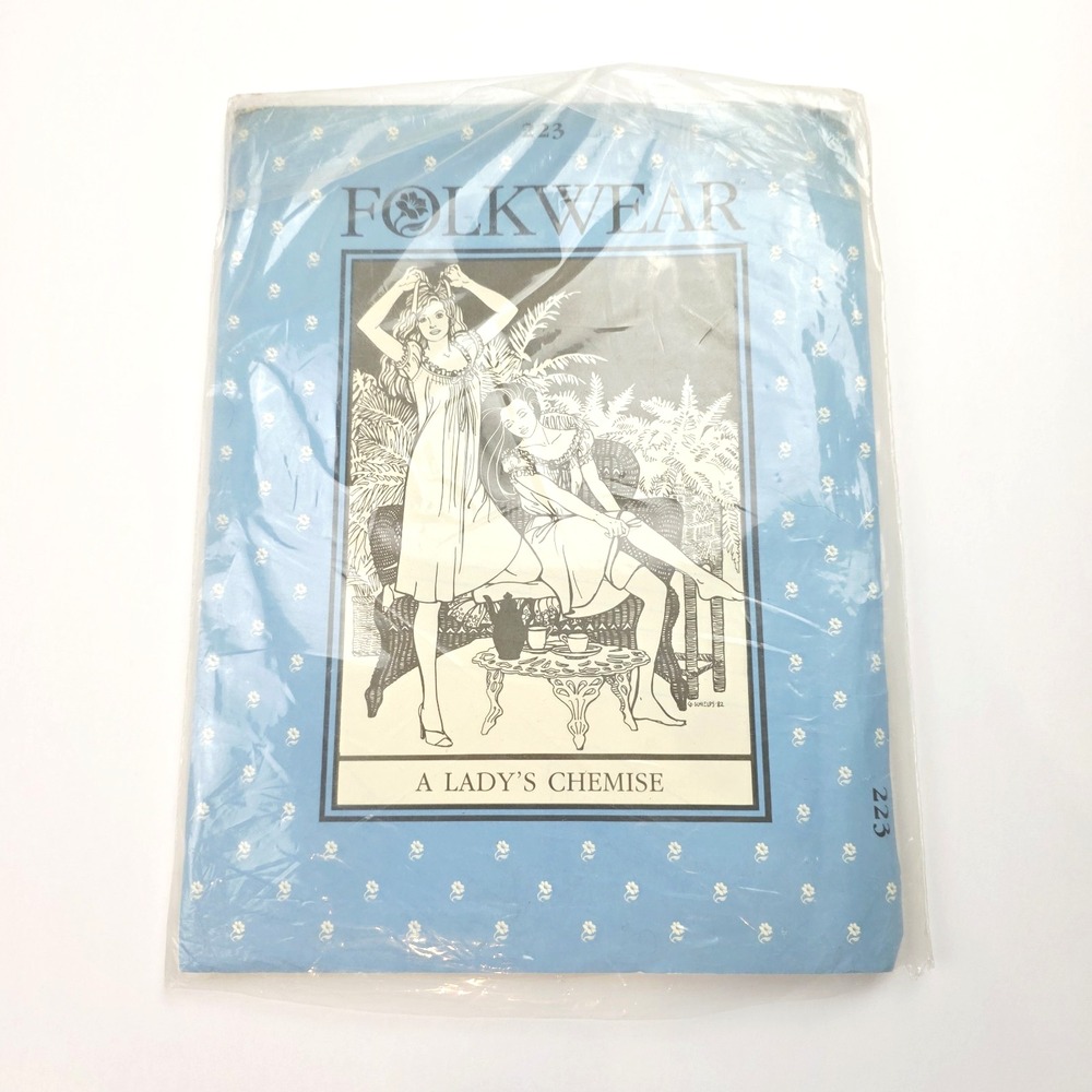 Folkwear Sewing Pattern #223 A Lady's Chemise Costume Sleepwear Misses Sz 6 - 16
